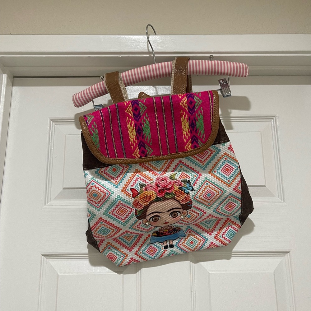 Colorful Embroidered Backpack from Mexico